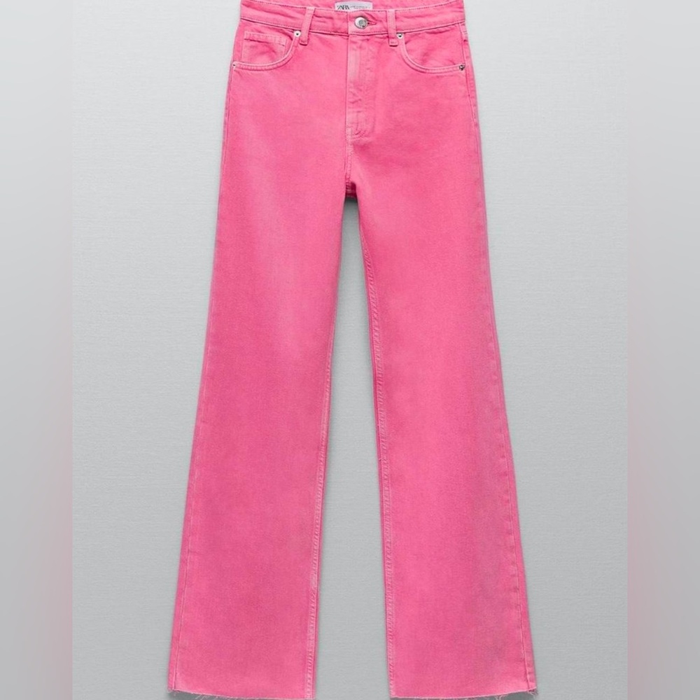 Zara Hot Pink Wideleg Jeans